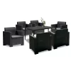 Set mobilier de gradina Nero III cu 6 locuri, grafit