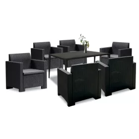 Set mobilier de gradina Nero III cu 6 locuri, grafit