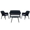 Set mobilier de gradina Tampa cu 4 locuri, grafit