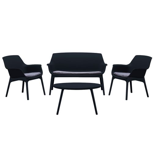 Set mobilier de gradina Tampa cu 4 locuri, grafit