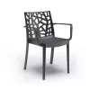 Scaun de gradina Trinity din plastic cu cotiere, grafit