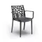 Scaun de gradina Trinity din plastic cu cotiere, grafit