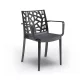 Scaun de gradina Trinity din plastic cu cotiere, grafit