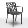 Scaun de gradina Trinity din plastic cu cotiere, grafit