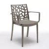 Scaun de gradina Trinity din plastic cu cotiere cappuccino
