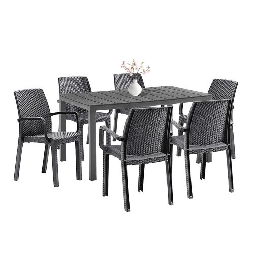 Set mobilier de gradina Indy 6-1, grafit