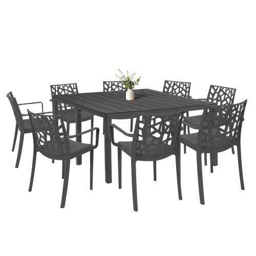 Set mobilier de gradina Alina 8-1, grafit