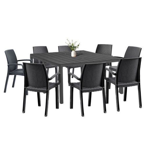 Set mobilier de gradina Letta 8-1, grafit