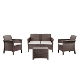Set de mobilier de gradina Venus II cu 4 locuri, maro