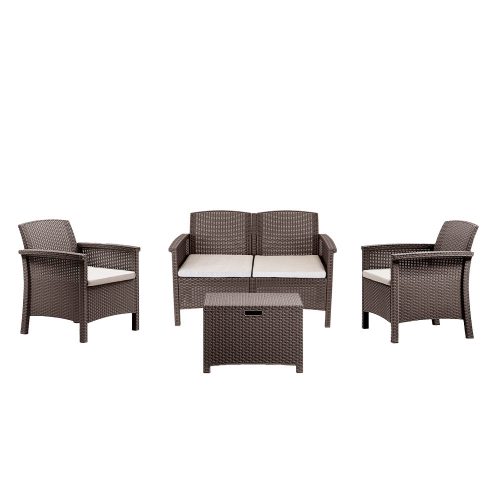 Set de mobilier de gradina Venus II cu 4 locuri, maro