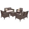 Set de mobilier de gradina Venus II cu 6 locuri, maro grafit