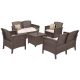 Set de mobilier de gradina Venus II cu 6 locuri, maro grafit