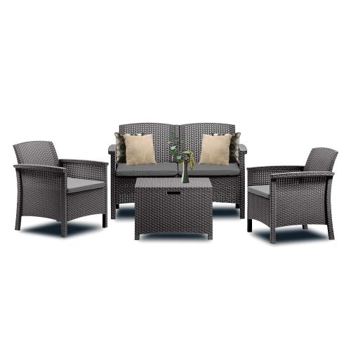 Set de mobilier de gradina Venus II cu 4 locuri, grafit