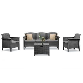 Set de mobilier de gradina Venus II cu 5 locuri, grafit