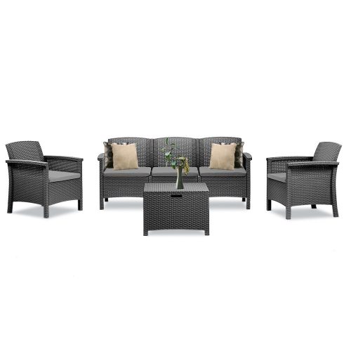 Set de mobilier de gradina Venus II cu 5 locuri, grafit