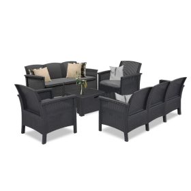 Set de mobilier de gradina Venus II cu 8 locuri, grafit