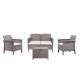 Set de mobilier de gradina Venus II cu 4 locuri, culoare grafit si cappuccino