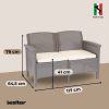 Set de mobilier de gradina Venus II cu 4 locuri, culoare grafit si cappuccino
