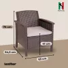 Set de mobilier de gradina Venus cu 5 locuri, maro