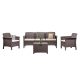 Set de mobilier de gradina Venus cu 5 locuri, culoare cappuccino