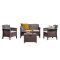 Set de mobilier de gradina Venus cu 4 locuri, maro