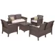 Set de mobilier de gradina Venus Big cu 6 locuri, maro