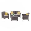 Set de mobilier de gradina Venus cu 4 locuri, culoare cappuccino