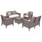 Set de mobilier de gradina Venus Big cu 6 locuri, culoare cappuccino