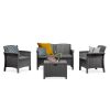 Set de mobilier de gradina Venus cu 4 locuri, grafit