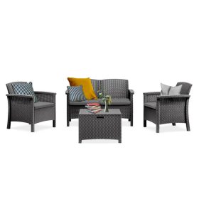 Set de mobilier de gradina Venus cu 4 locuri, grafit