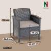 Set de mobilier de gradina Venus cu 4 locuri, grafit