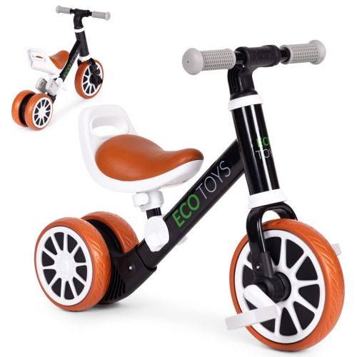 Triciclu jogging biciclete cu pedale 2 în 1 negru