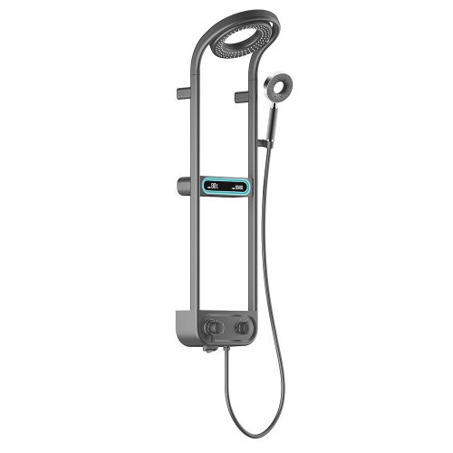 Set de dus digital Tropic cu baterie termostatica, gri