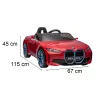Masina electrica BMW i4 decapotabila rosie