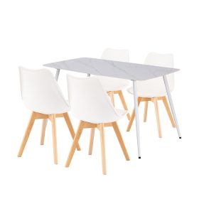 Ravena 4+1 set de sufragerie alb-alb