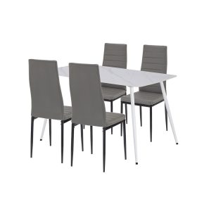 Renton 4+1 set de sufragerie gri-negru