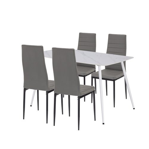 Renton 4+1 set de sufragerie gri-negru