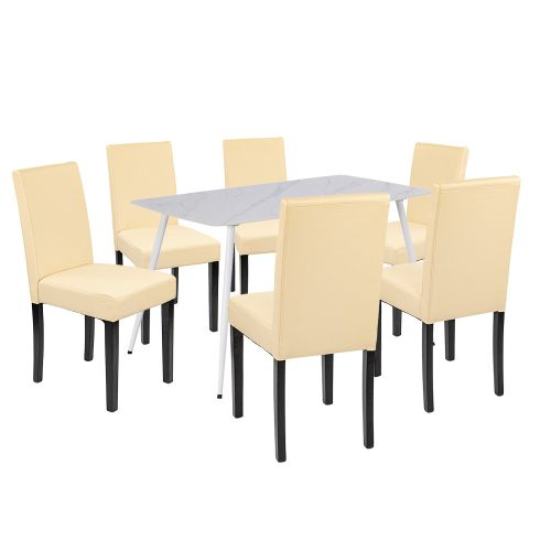 Set de masa Megan 6-1 alb-bej