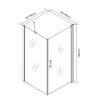 Cabina de dus patrata Monica MONICA80 cu usa batanta, 80x80x190 cm