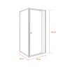 Flexi 80x80 cm cabină de duș unghiulară montată pe colț, fără tavă de duș