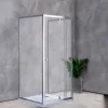 Cabina de dus patrata flexibila, montata pe perete, 90x90 cm, fara cadita de dus