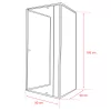 Cabina de dus patrata flexibila, montata pe perete, 90x90 cm, fara cadita de dus