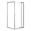 Cabina de dus patrata flexibila, montata pe perete, 90x90 cm, fara cadita de dus