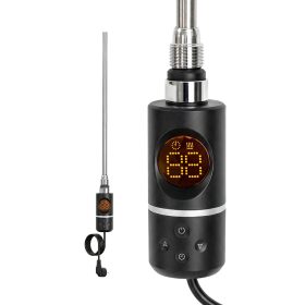   Uscător de prosoape cu cartuș de încălzire electrică pentru radiator cu termostat digital 400W negru