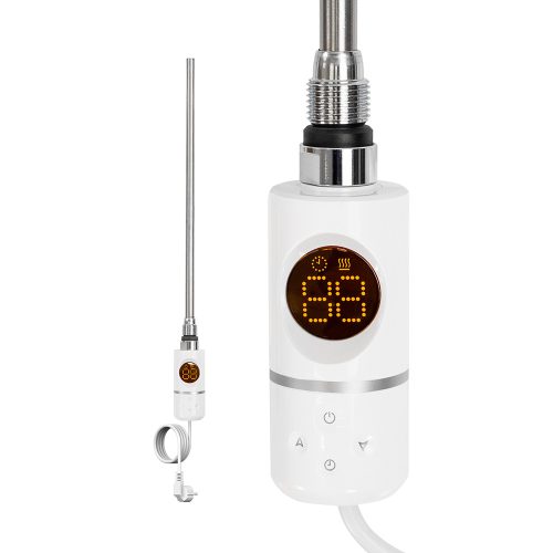 Cartuș electric de încălzire pentru uscător de prosoape cu termostat digital 400W alb