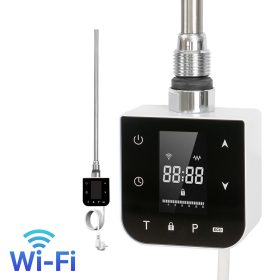   Uscător de prosoape cu cartuș de încălzire Wifi pentru radiator cu termostat digital 400W alb