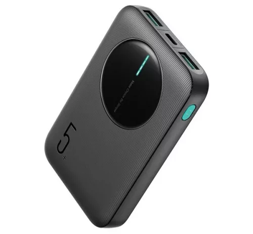 Încărcător de urgență JOYROOM 2 prize USB+Type-C (5000mAh, 12W, încărcător rapid PD, indicator LED) NEGRU