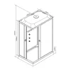 Cabina de dus patrata cu hidromasaj Valerie 70x100 cm