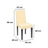 Scaun de sufragerie din piele Kelly, bej