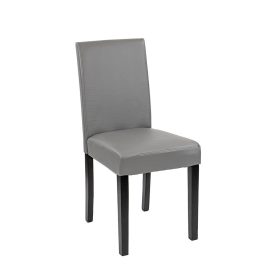 Scaun de sufragerie din piele Kelly, gri